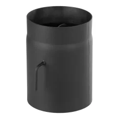Rúra dymová s klapkou HS K 120/250/1,5 mm, krátke ťahlo, hrubostenná, čierna