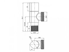 FANSKI rohový ventil 1/2" x 3/8" s keramickým vrškom, modrý