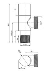 FANSKI pračkový rohový ventil 1/2" x 3/4" s keramickým vrškom