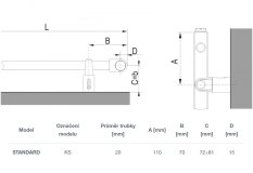 KORADO Z-U588 upevňovacia sada Koralux Standard, priemer 20mm, biela