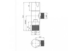 FANSKI rohový ventil 1/2" x 3/8" s keramickým vrškom, modrý